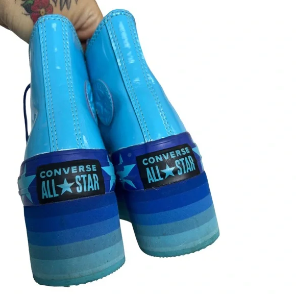 Miley Cyrus Blue Star Platform High Top Converse β’ Womenβs Size 5 πβοΈ - Picture 5 of 9